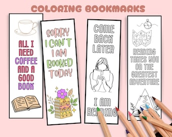 Coloring Bookmarks, Bookshelf Bookmark, , Book Club, Bookish, Booktok, Bookshop Coloring, Adult Coloring, Book Lovers, Reading Gift.