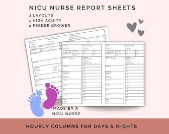 NICU Nurse Brain, Nurse Report Sheet, Nurse Notes, Day Shift, Night Shift, Registered Nurse, High Acuity, Report with assessment,SBAR report