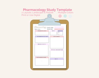 Paquete de estudio para enfermeras de farmacología: preparación para el NCLEX, tarjetas didácticas, revisión de medicamentos, formación de enfermeras, recursos para estudiantes, mapa conceptual de farmacología