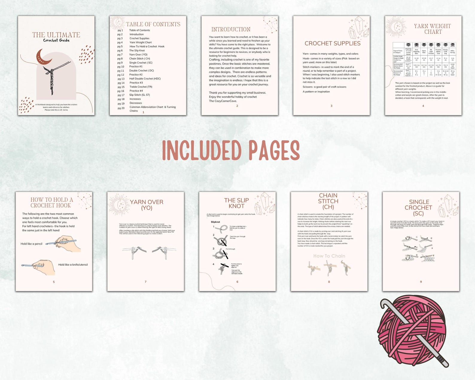 Crochet Guide for Beginners, Crochet Reference Sheets, Crochet Cheat ...