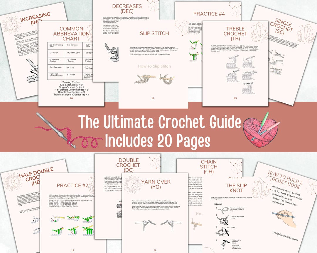 Crochet Drawing Reference Crochet Guide for Beginners, Crochet Reference Sheets, Crochet Cheat ...
