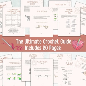 Crochet Guide for Beginners, Crochet Reference Sheets, Crochet Cheat Sheets, Crochet Guide, Yarn Weight Guide, Crochet Abbreviation Chart