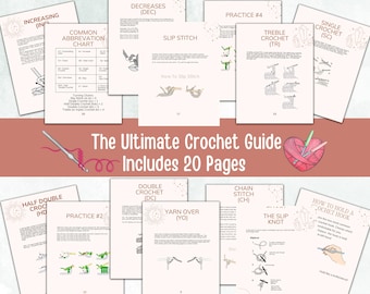 Crochet Guide for Beginners, Crochet Reference Sheets, Crochet Cheat Sheets, Crochet Guide, Yarn Weight Guide, Crochet Abbreviation Chart