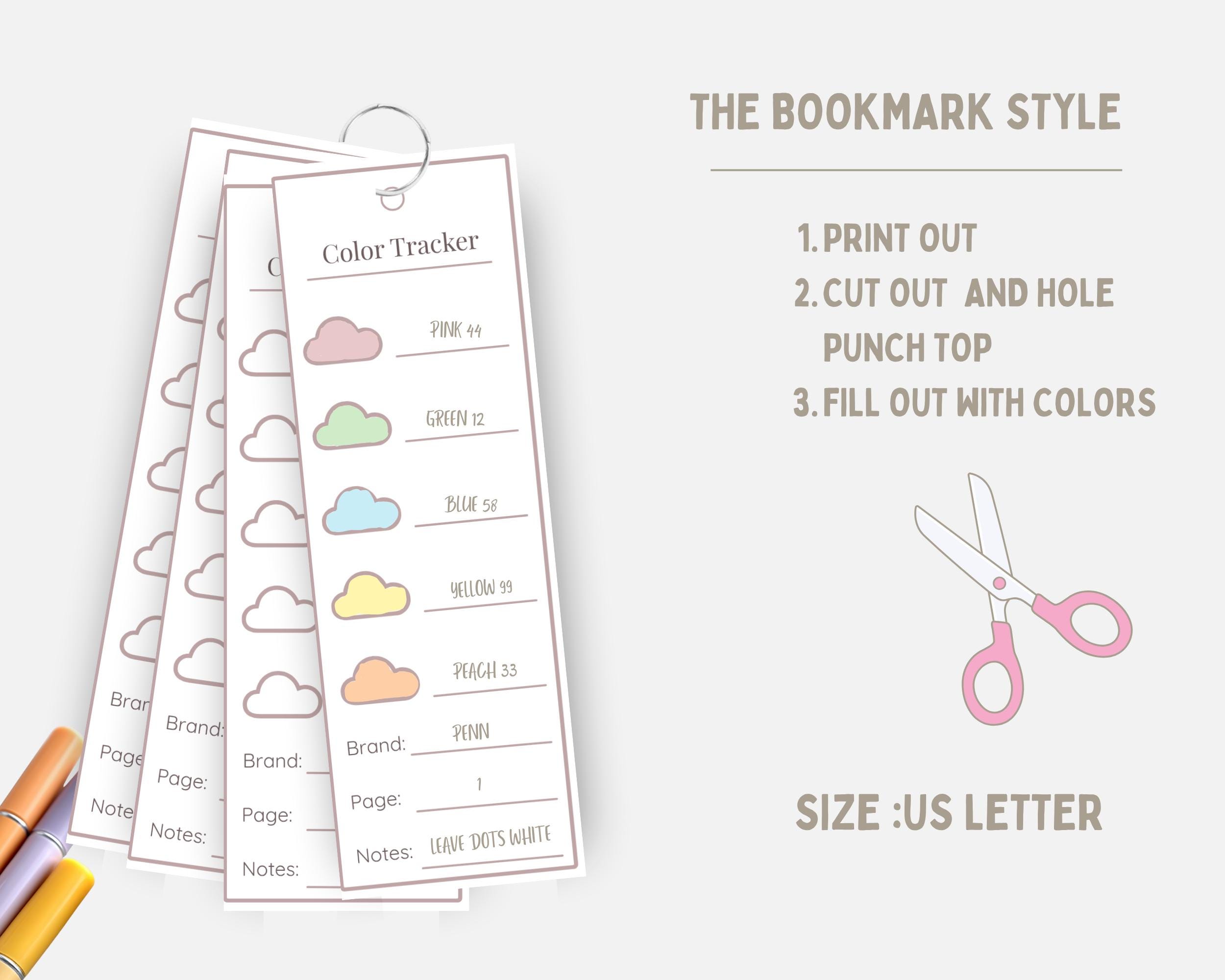 Cozy With Clouds Color Swatch Chart ,blank Bookmark Swatch, Color ...