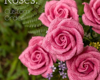 Crochet Rose Pattern – Realistic Flower for Bouquets & Arrangements (PDF Pattern)
