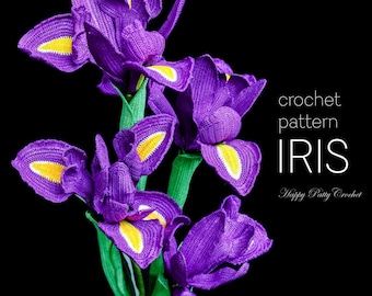 Crochet Dutch Iris Pattern – Elegant Spring Flower Tutorial (PDF Pattern)