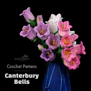 Crochet Canterbury Bells Pattern – Campanula Bellflower for Decor (PDF Pattern)