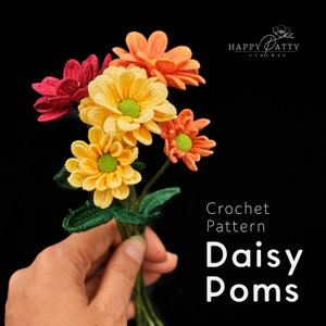 Crochet Flower Pattern for a Daisy Pom - Crochet Daisy Pattern