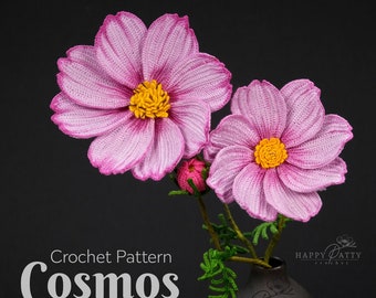 Crochet Cosmos Pattern - Crochet Flower Pattern for a Cosmos Flower - Crochet Pattern for Decor, Bouquets and Arrangements