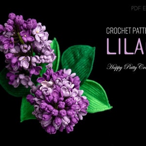 Crochet Flower Pattern - Crochet Lilac Pattern - Crochet Pattern for Decor and Flower Arrangements - Crochet Pattern for Wedding Bouquet