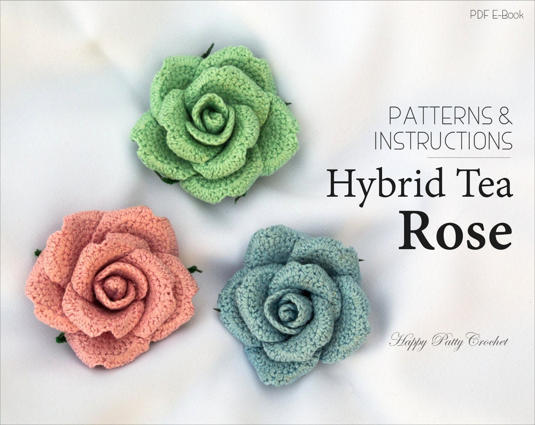 Crochet Flower Applique Pattern - Crochet Rose Pattern - Crochet Flower Pattern for Home Decor - Rose Flower Crochet Pattern