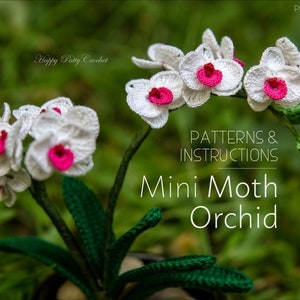 Crochet Small Phalaenopsis Pattern – Mini Orchid Flower Applique (PDF Pattern)