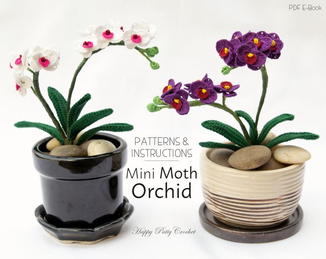 21 Orchid Crochet Patterns to Stitch Elegant Blooms for Home Decor and Gifts 16 Crochet Mini Moth Orchid