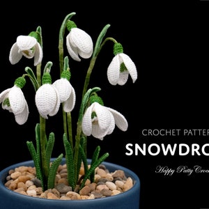 Crochet Snowdrop Flower Pattern - Crochet Flower Pattern for a Snowdrop