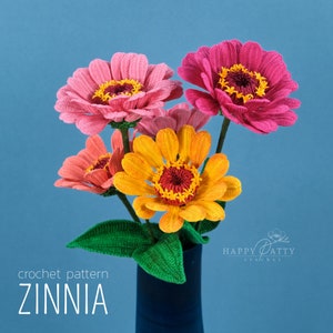 Crochet Zinnia Pattern - Crochet Pattern for a Zinnia Flower