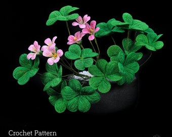 Crochet Pink Woodsorrel Flower Pattern - Crochet Pattern for Oxalis Debilis Plan