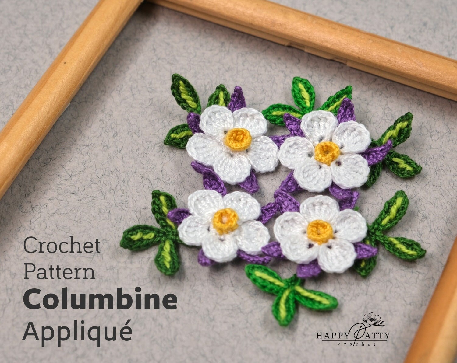 Crochet Mini Columbine Applique Pattern – Delicate Wildflower (PDF ...