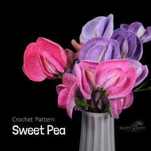 Crochet Sweet Pea Flower Pattern - Crochet Pattern a Sweet Pea Flower