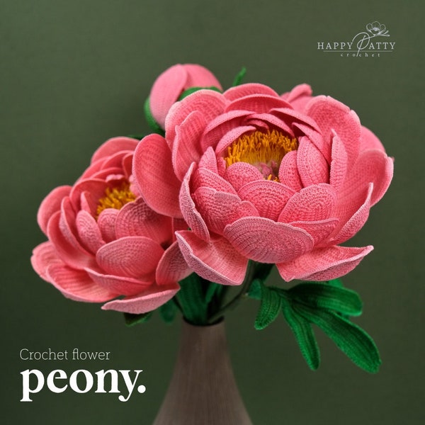 Crochet Pattern for Peony Flower - Crochet Flower Pattern for a Peony Flower