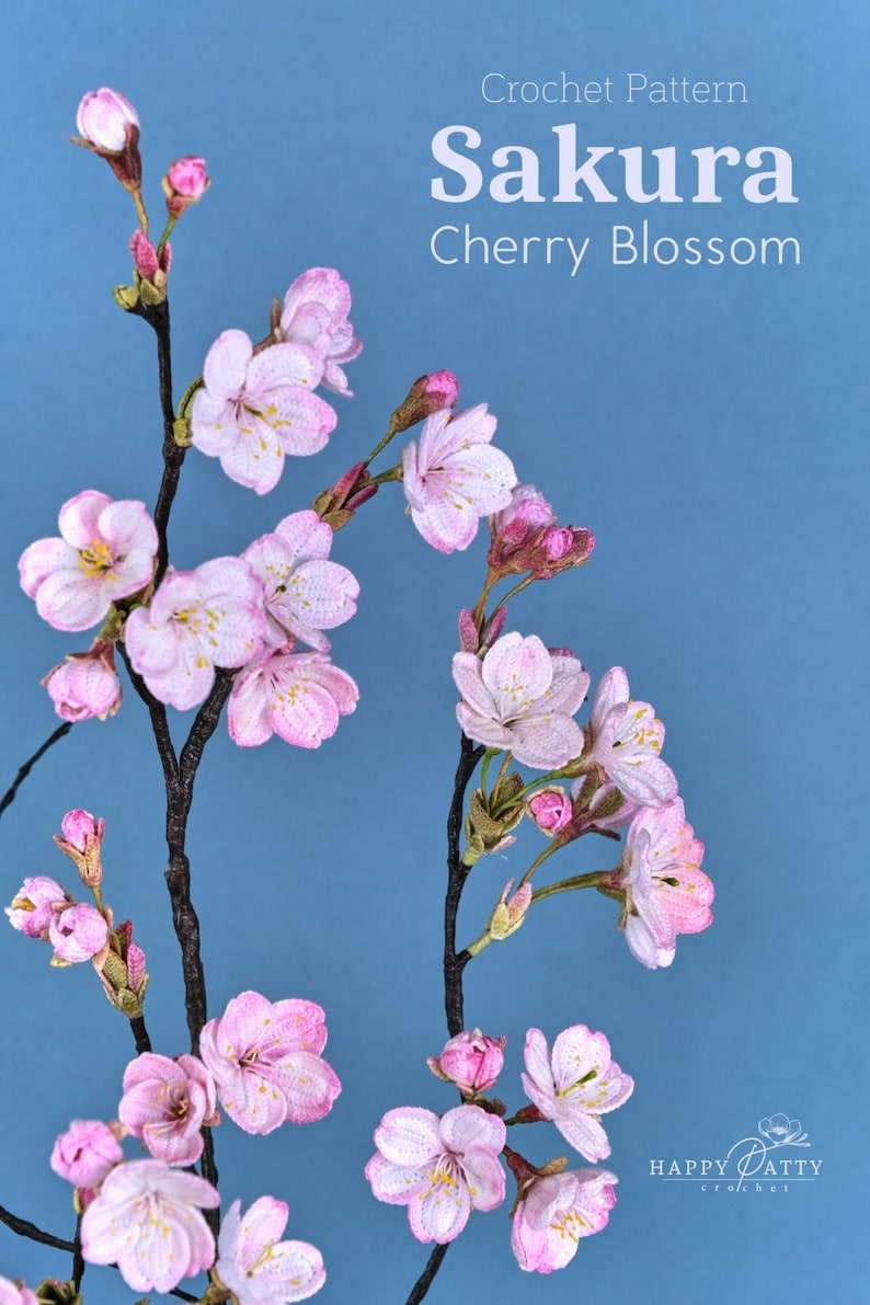 Sakura Crochet Pattern - Crochet Flower Pattern for a Cherry Blossom Flower
