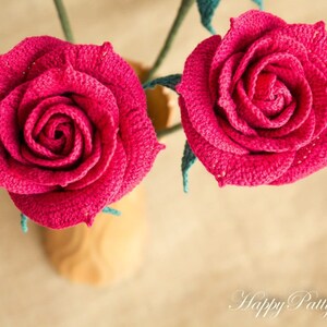 Crochet Rose Pattern - Crochet Pattern for Wedding Bouquets and Home Decoration - Crochet Flower Pattern - PDF Pattern