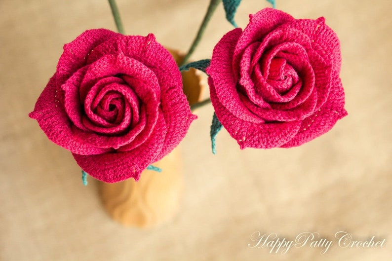 Crochet Rose Pattern - Crochet Pattern for Wedding Bouquets and Home Decoration - Crochet Flower Pattern - PDF Pattern