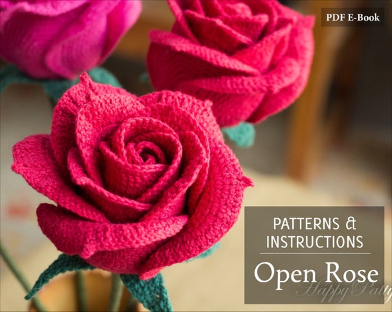 Crochet Rose Pattern – Elegant Flower for Wedding & Home Decor (PDF Pattern)
