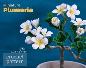 Crochet Mini Frangipani Pattern – Small Tropical Plumeria Flower (PDF Pattern)