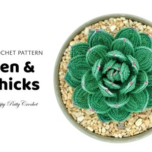 Crochet Hens & Chicks Succulent Pattern - Crochet Succulent Pattern