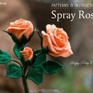 Crochet Pattern - Crochet Rose Pattern - Crochet Flower Pattern - Home Decor & Wedding Bouquet Spray Rose Crochet Pattern  - Rose Applique