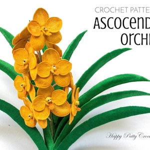 Crochet Orchid Pattern - Ascocenda Orchid Crochet Flower Pattern - Crochet Pattern for Decor