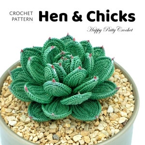 Crochet Hens & Chicks Succulent Pattern - Crochet Succulent Pattern