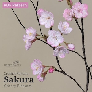 Cherry Blossom Crochet Pattern - Sakura Flower Crochet PDF | Floral Crochet Pattern