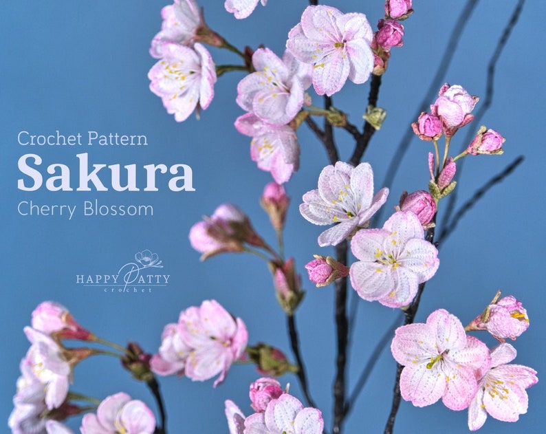 Sakura Crochet Pattern - Crochet Flower Pattern for a Cherry Blossom Flower