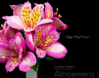 Crochet Alstroemeria Pattern - Crochet Flower Pattern for Peruviann Lily - Crochet Pattern for Decor, Bouquets and Arrangements