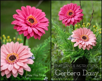 Crochet Flower Pattern - Crochet Gerbera Pattern - Crochet Pattern for Decor - Crochet Daisy Flower Pattern - Gerber Flower