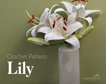 Crochet Lily Pattern – Graceful Stem Flower Tutorial (PDF Pattern)