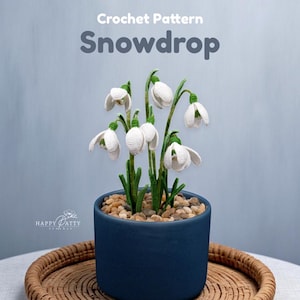 Crochet Snowdrop Flower Pattern - Crochet Flower Pattern for a Snowdrop