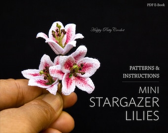Crochet Mini Stargazer Lily Pattern – Small Flower Tutorial (PDF Pattern)