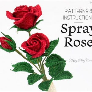 Crochet Rose Pattern - Crochet Flower Pattern - Crochet Pattern for Decor and Flower Arrangements