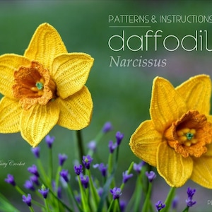 Crochet Daffodil Pattern - Crochet Flower Patter - Crochet Narcissus Flower Pattern - Daffodil Flower Pattern - March Birth Month Flower