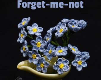 Crochet Forget-Me-Not Flower Pattern – Spring Bouquet Tutorial (PDF Pattern)