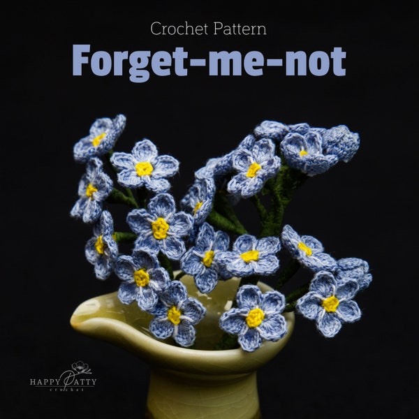 Crochet Forget-me-not Pattern - Crochet Pattern for a Forget-me-not flower