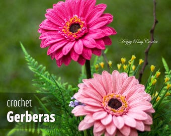 Crochet Gerbera Pattern – Bright Daisy Flower for Home Decor (PDF Pattern)