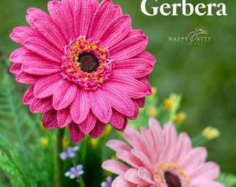 Crochet Gerbera PATTERN - Crochet Gerbera Daisy Flower Pattern - Crochet Flower Pattern - Gerbera Flower Pattern - Crochet Pattern