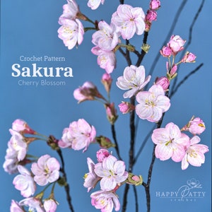 Sakura Crochet Pattern - Crochet Flower Pattern for a Cherry Blossom Flower
