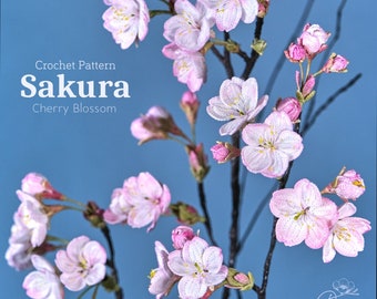 Sakura Crochet Pattern - Crochet Flower Pattern for a Cherry Blossom Flower