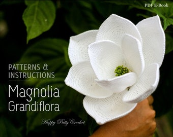 Crochet Magnolia Grandiflora Pattern – Elegant Wedding Flower (PDF Pattern)