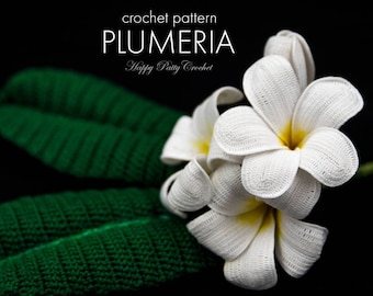 Crochet Plumeria Pattern – Tropical Frangipani for Bouquets & Decor (PDF Pattern)