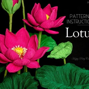 Crochet Lotus Pattern - Crochet Sacred Lotus Pattern for Home Decor  - Crochet Flower Pattern - Crochet Pattern - PDF Pattetrn